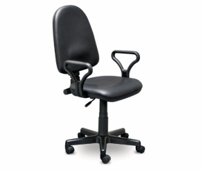 Кресло офисное Престиж+ (черный кожзам PV-1) г/п 140/ПВМ/ гольф в Верхней Салде - verhnyaya-salda.ok-mebel.com | фото