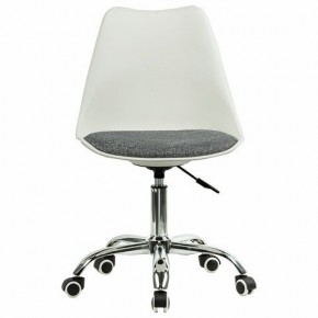 Кресло стул BRABIX "Eames MG-310 CH", хром, пластик белый, ткань серая, 532924 в Верхней Салде - verhnyaya-salda.ok-mebel.com | фото