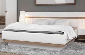 Кровать 140/TYP 91-01 с подъемником, LINATE ,цвет белый/сонома трюфель в Верхней Салде - verhnyaya-salda.ok-mebel.com | фото