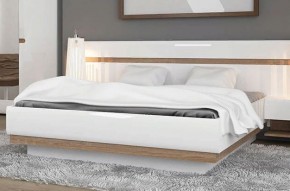 Кровать 160/TYP 94-01 с подъемником, LINATE ,цвет белый/сонома трюфель в Верхней Салде - verhnyaya-salda.ok-mebel.com | фото 5