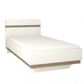 Кровать 90/TYP 90, LINATE ,цвет белый/сонома трюфель в Верхней Салде - verhnyaya-salda.ok-mebel.com | фото