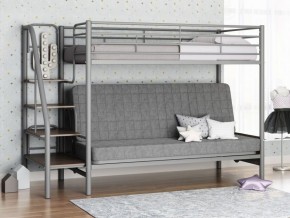 Кровать двухъярусная с диваном "Мадлен-3" (Серый/Серый) в Верхней Салде - verhnyaya-salda.ok-mebel.com | фото