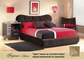 Кровать Феодосия 1600 со стразами в ткани "Конфетти латте" (бежевый) серия Норма, основание, ПМ, дно ЛДСП в Верхней Салде - verhnyaya-salda.ok-mebel.com | фото
