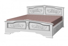 ЕЛЕНА Кровать из массива 1600 (Белый жемчуг) с 2-мя ящиками в Верхней Салде - verhnyaya-salda.ok-mebel.com | фото