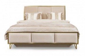 Кровать Lara 1600 с мягким изголовьем + основание (бежевый глянец) в Верхней Салде - verhnyaya-salda.ok-mebel.com | фото 2