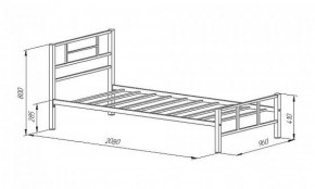 Кровать металлическая "Кадис 900х1900" Белый в Верхней Салде - verhnyaya-salda.ok-mebel.com | фото 2