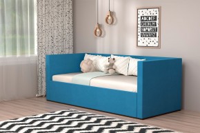 Кровать с ПМ (арт.030) (с/м 900*2000мм) (б/матр), ткань синяя в Верхней Салде - verhnyaya-salda.ok-mebel.com | фото