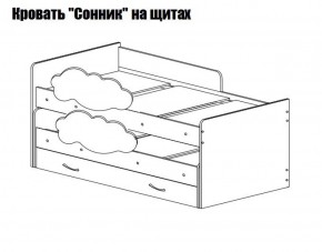 Кровать выкатная Соник на щитах (800*1600) с бортиком + ящик в Верхней Салде - verhnyaya-salda.ok-mebel.com | фото 2