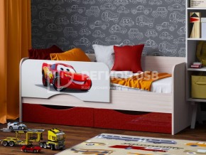 Кровать Юниор-12 с фотопеч. "Тачки" в Верхней Салде - verhnyaya-salda.ok-mebel.com | фото