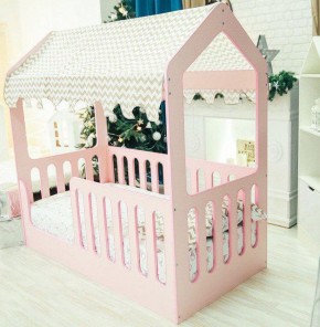 Кровать-домик без ящика 800*1600 (Розовый) в Верхней Салде - verhnyaya-salda.ok-mebel.com | фото