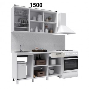Кухня ДИОР 1500 (Белый/Дуб Крафт белый) в Верхней Салде - verhnyaya-salda.ok-mebel.com | фото 2