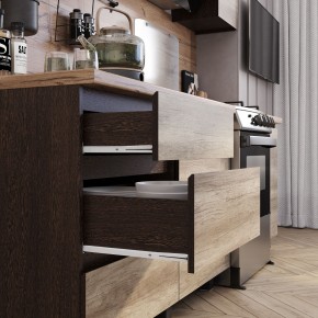 Кухня Энигма 1.6 м (венге/дуб каньон) в Верхней Салде - verhnyaya-salda.ok-mebel.com | фото 2