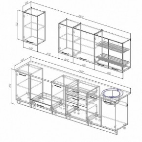 Кухонный гарнитур Антрацит 2800 (Стол. 26мм) в Верхней Салде - verhnyaya-salda.ok-mebel.com | фото 2