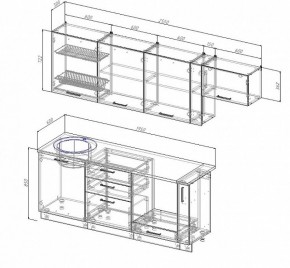 Кухонный гарнитур Лофт 2550 (Стол. 26мм) в Верхней Салде - verhnyaya-salda.ok-mebel.com | фото 2