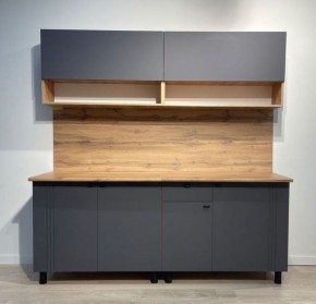 Кухонный гарнитур «Монако» 2.0 м Серия 2 МДФ с фрезеровкой (Дуб Золотой/Графит) в Верхней Салде - verhnyaya-salda.ok-mebel.com | фото 3