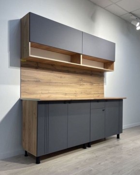 Кухонный гарнитур «Монако» 2.0 м Серия 2 МДФ с фрезеровкой (Дуб Золотой/Графит) в Верхней Салде - verhnyaya-salda.ok-mebel.com | фото 4