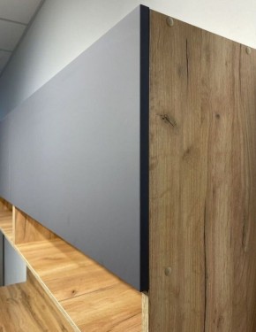 Кухонный гарнитур «Монако» 2.0 м Серия 2 МДФ с фрезеровкой (Дуб Золотой/Графит) в Верхней Салде - verhnyaya-salda.ok-mebel.com | фото 6