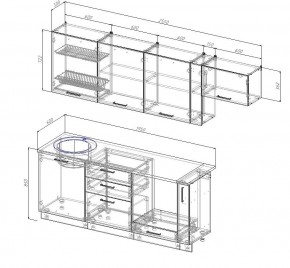 Кухонный гарнитур Муссон 2550 (Стол. 38мм) в Верхней Салде - verhnyaya-salda.ok-mebel.com | фото 2