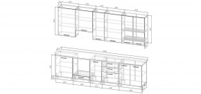 Кухонный гарнитур Санторини 3000 h950 (Стол. 26мм) в Верхней Салде - verhnyaya-salda.ok-mebel.com | фото 2