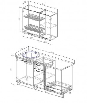 Кухонный гарнитур Вегас 1600 (Стол. 38мм) в Верхней Салде - verhnyaya-salda.ok-mebel.com | фото 2