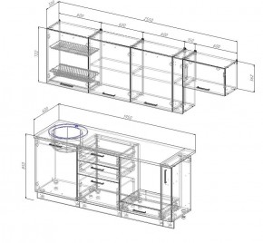 Кухонный гарнитур Вегас 2550 (Стол. 26мм) в Верхней Салде - verhnyaya-salda.ok-mebel.com | фото 2