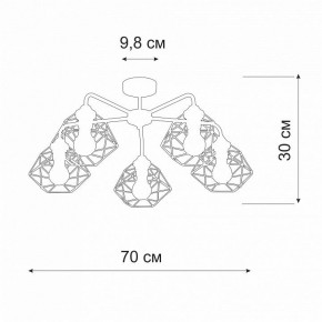 Люстра на штанге Vitaluce V4258 V4258-0/5PL в Верхней Салде - verhnyaya-salda.ok-mebel.com | фото 2