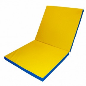 Мат гимнастический 2х1х0,1м складной цв. синий-желтый в Верхней Салде - verhnyaya-salda.ok-mebel.com | фото 1