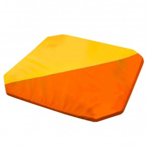 Мат гимнастический 1,3x1,3x0,05м складной скошенные углы цв.оранжевый-желтый в Верхней Салде - verhnyaya-salda.ok-mebel.com | фото