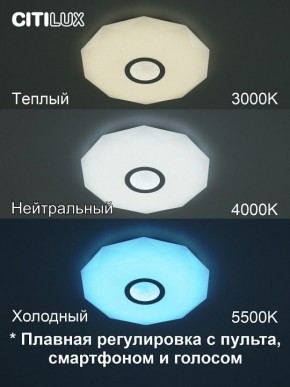 Накладной светильник Citilux Диамант Смарт CL713A30G в Верхней Салде - verhnyaya-salda.ok-mebel.com | фото 4