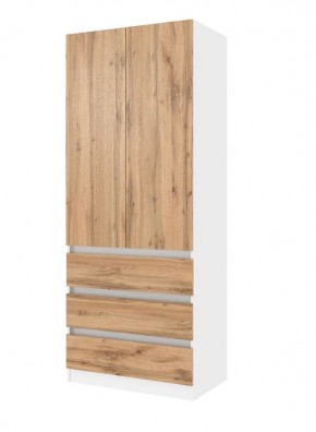Парус Шкаф 2-х ств. 800 (Белый/Дуб Вотан) в Верхней Салде - verhnyaya-salda.ok-mebel.com | фото