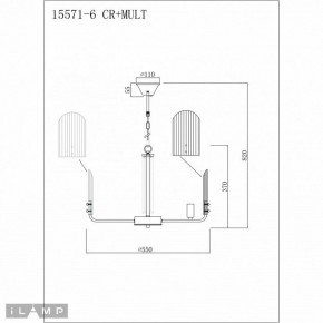 Подвесная люстра iLamp Dolce 15571-6 CR+MULT в Верхней Салде - verhnyaya-salda.ok-mebel.com | фото 3