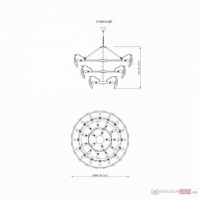 Подвесная люстра Moderli Justine MD_V10410-32P base_V10410-32P glass, V10410-32P base+V10410-32P glass, УТ000035371 в Верхней Салде - verhnyaya-salda.ok-mebel.com | фото 4