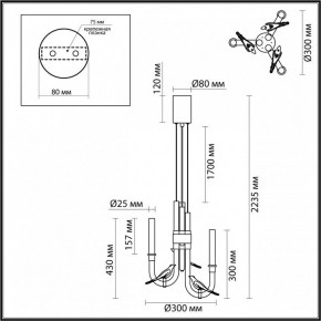 Подвесная люстра Odeon Light Lark 5431/6L в Верхней Салде - verhnyaya-salda.ok-mebel.com | фото 5