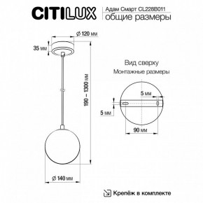 Подвесной светильник Citilux Адам Смарт CL228B011 в Верхней Салде - verhnyaya-salda.ok-mebel.com | фото 5