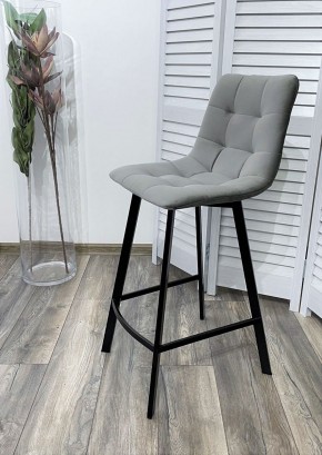 Полубарный стул CHILLI-QB SQUARE светло-серый #26, велюр / черный каркас (H=66cm) М-City в Верхней Салде - verhnyaya-salda.ok-mebel.com | фото 2