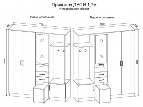 Прихожая Дуся 1.7 УНИ (Дуб Бунратти/Цемент) в Верхней Салде - verhnyaya-salda.ok-mebel.com | фото 2