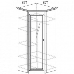 Шкаф угловой №641 "Флоренция" Фасад глухой (угол 871*871) Дуб оксфорд в Верхней Салде - verhnyaya-salda.ok-mebel.com | фото 2