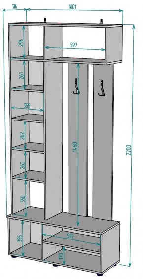 Прихожая с зеркалом V25_M в Верхней Салде - verhnyaya-salda.ok-mebel.com | фото 2