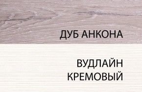 Шкаф 1D, OLIVIA, цвет вудлайн крем/дуб анкона в Верхней Салде - verhnyaya-salda.ok-mebel.com | фото 3