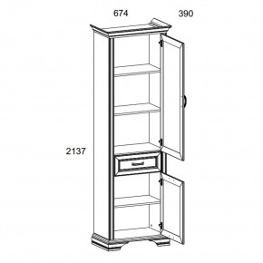 Шкаф 2D1S, MONAKO, цвет Сосна винтаж/дуб анкона в Верхней Салде - verhnyaya-salda.ok-mebel.com | фото 3