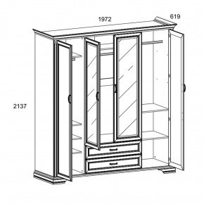 Шкаф 4D2S Z , MONAKO, цвет Сосна винтаж в Верхней Салде - verhnyaya-salda.ok-mebel.com | фото