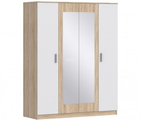 Шкаф 4х дверный с зеркалами Уют СБ-2750/1 (Дуб Сонома/Белый) в Верхней Салде - verhnyaya-salda.ok-mebel.com | фото