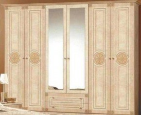 Шкаф 6-и дверный с зеркалами (02.146) Рома (беж) в Верхней Салде - verhnyaya-salda.ok-mebel.com | фото