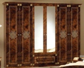 Шкаф 6-и дверный с зеркалами (02.146) Рома (орех) в Верхней Салде - verhnyaya-salda.ok-mebel.com | фото