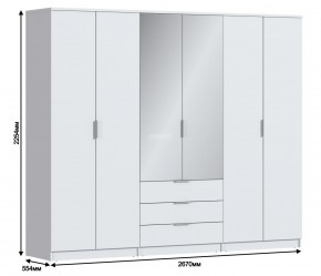 Шкаф 6-ти дверный Николь СБ-2593/1 (Белый) в Верхней Салде - verhnyaya-salda.ok-mebel.com | фото 3