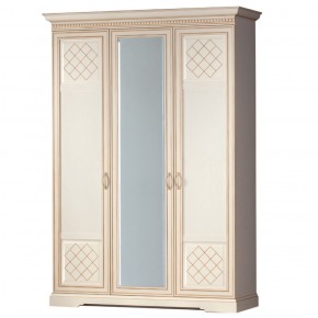 Шкаф для одежды 3-дверный №800 Парма кремовый белый в Верхней Салде - verhnyaya-salda.ok-mebel.com | фото