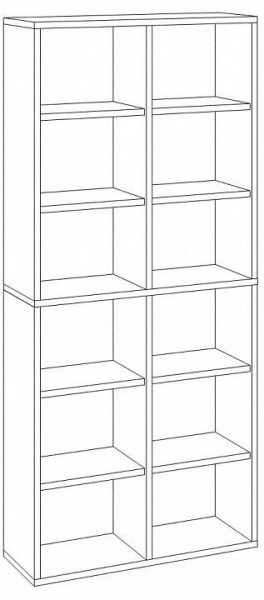 Шкаф книжный Домино СУ(ш2в2)+4ФГ в Верхней Салде - verhnyaya-salda.ok-mebel.com | фото 2