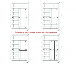 Шкаф-купе 1400 серии SOFT D1+D3+B2+PL1 (2 ящика+1штанга) профиль «Графит» в Верхней Салде - verhnyaya-salda.ok-mebel.com | фото 7