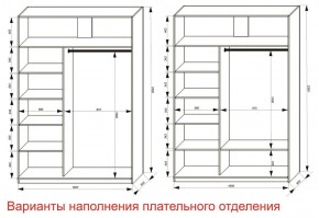 Шкаф-купе 1600 серии SOFT D6+D6+B2+PL3 (2 ящика+2штанги) профиль «Капучино» в Верхней Салде - verhnyaya-salda.ok-mebel.com | фото 8