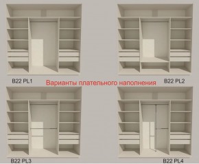 Шкаф-купе 2100 серии SOFT D7+D3+D3+B22+PL4 (по 2 ящика лев/прав+2штанги) профиль «Капучино» в Верхней Салде - verhnyaya-salda.ok-mebel.com | фото 6